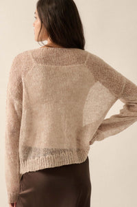 See It Through Layered Open-Knit Sheer Sweater - ShopPromesa