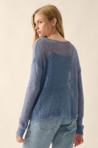 See It Through Layered Open-Knit Sheer Sweater - ShopPromesa