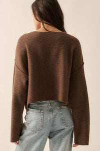 Let It Bow Exposed-Seam Bow Jacquard Knit Sweater - ShopPromesa