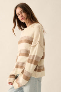 Just My Stripe Exposed-Seam Striped Knit Sweater - ShopPromesa