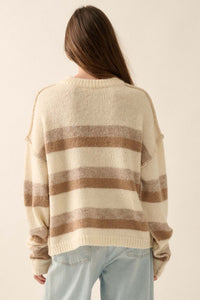 Just My Stripe Exposed-Seam Striped Knit Sweater - ShopPromesa