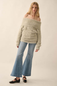 Soft Focus Fuzzy Convertible Cowl Neck Sweater - ShopPromesa