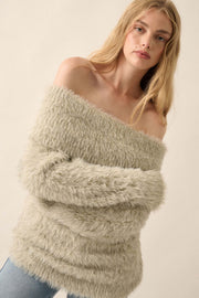 Soft Focus Fuzzy Convertible Cowl Neck Sweater - ShopPromesa