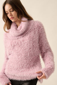 Soft Focus Fuzzy Convertible Cowl Neck Sweater - ShopPromesa