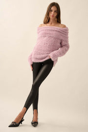 Soft Focus Fuzzy Convertible Cowl Neck Sweater - ShopPromesa