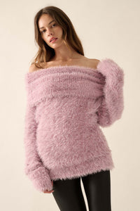 Soft Focus Fuzzy Convertible Cowl Neck Sweater - ShopPromesa