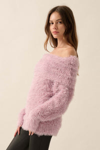 Soft Focus Fuzzy Convertible Cowl Neck Sweater - ShopPromesa