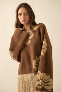 Peaceful Petals Floral Jacquard-Knit Sweater - ShopPromesa