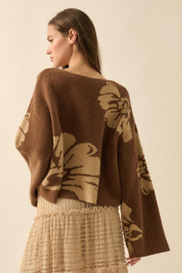 Peaceful Petals Floral Jacquard-Knit Sweater - ShopPromesa
