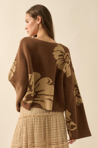 Peaceful Petals Floral Jacquard-Knit Sweater - ShopPromesa