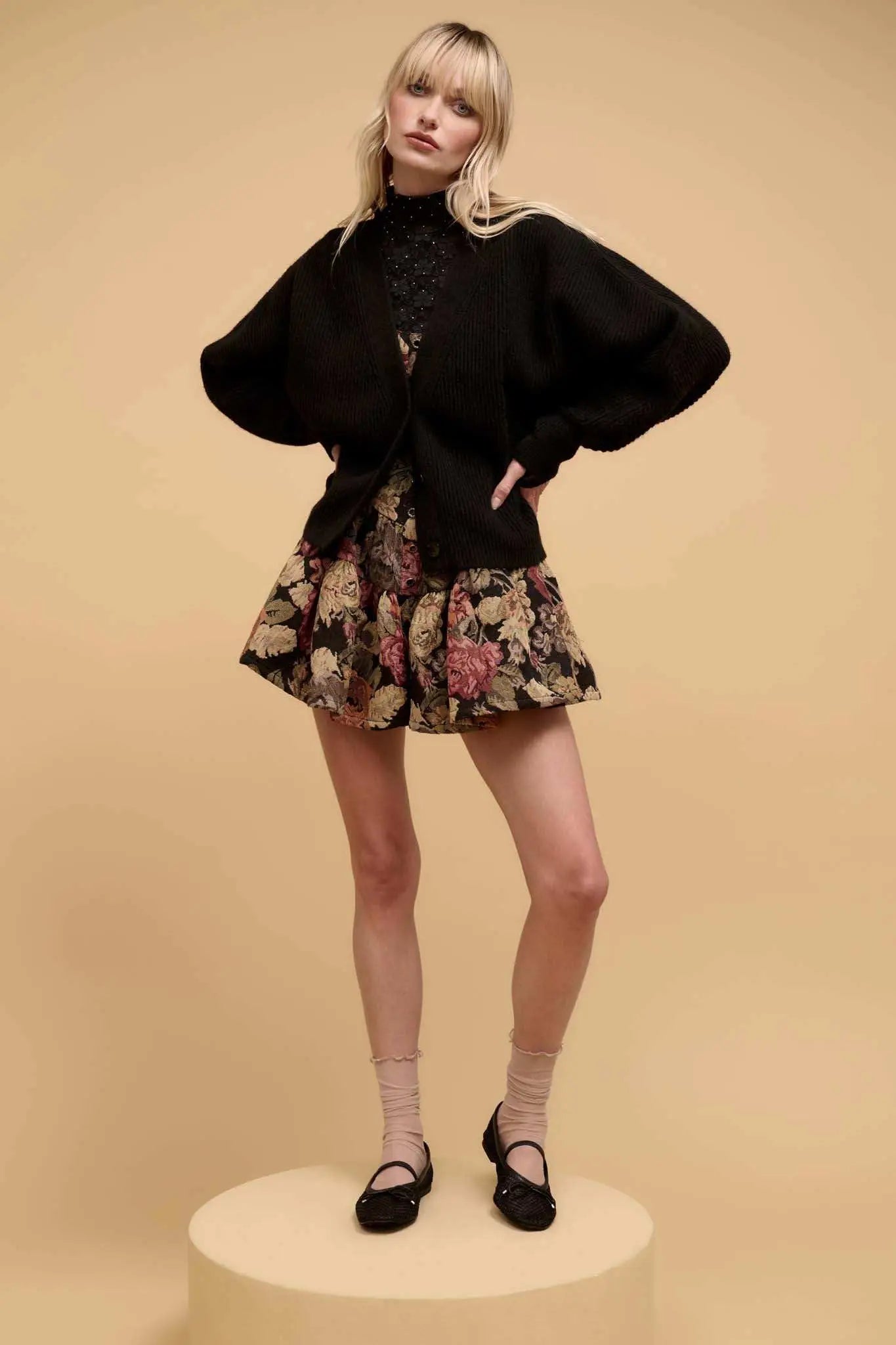 Stay Close Ribbed Knit Dolman Cardigan Sweater