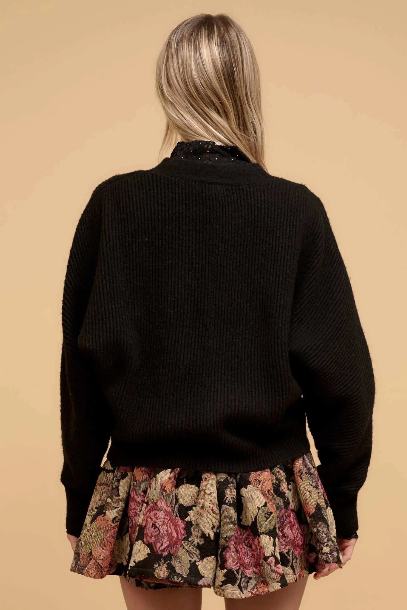 Stay Close Ribbed Knit Dolman Cardigan Sweater