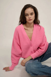 Stay Close Ribbed Knit Dolman Cardigan Sweater - ShopPromesa