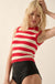 Shaper Fit Striped Rib-Knit Crewneck Tank Top - ShopPromesa