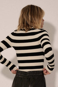 Shaper Fit Striped Long-Sleeve Rib-Knit Top - ShopPromesa