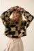 Nice Move Abstract Checkerboard Cropped Sweater