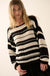 Knitty Gritty Striped Crochet Knit Sweater