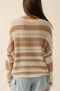 Knitty Gritty Striped Crochet Knit Sweater - ShopPromesa