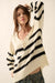 Winning Streak Loose-Fit Striped Henley Sweater - ShopPromesa