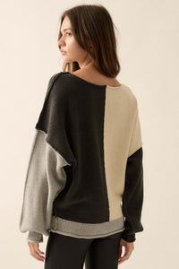 Color Scheme Colorblock Knit Boatneck Sweater - ShopPromesa