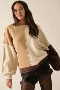 Color Scheme Colorblock Knit Boatneck Sweater - ShopPromesa