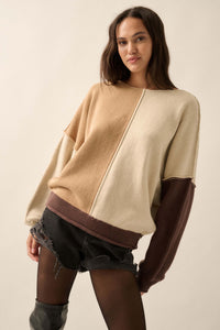 Color Scheme Colorblock Knit Boatneck Sweater - ShopPromesa