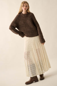 Get Comfy Chunky Horizontal Rib-Knit Sweater - ShopPromesa