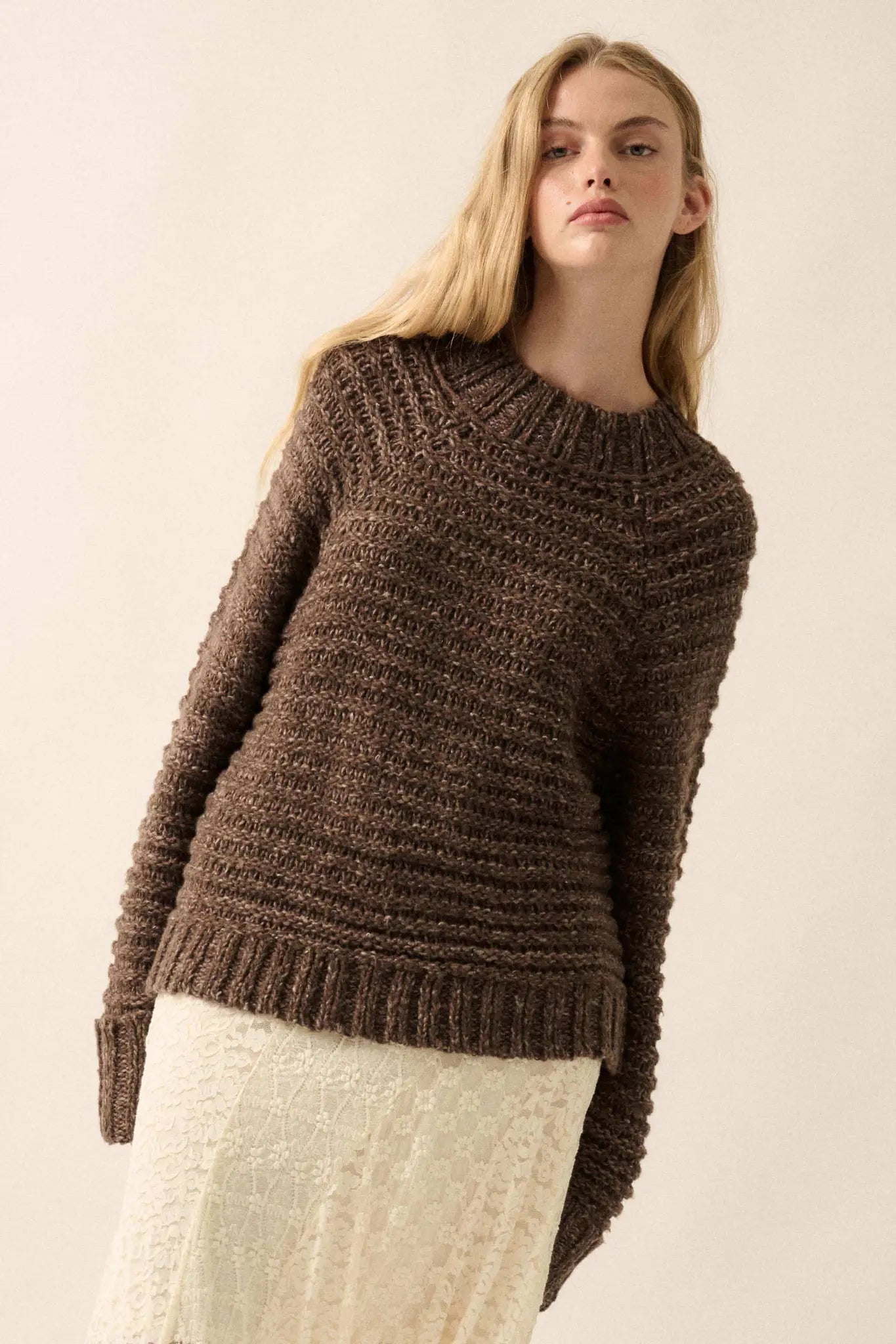 Get Comfy Chunky Horizontal Rib-Knit Sweater - ShopPromesa