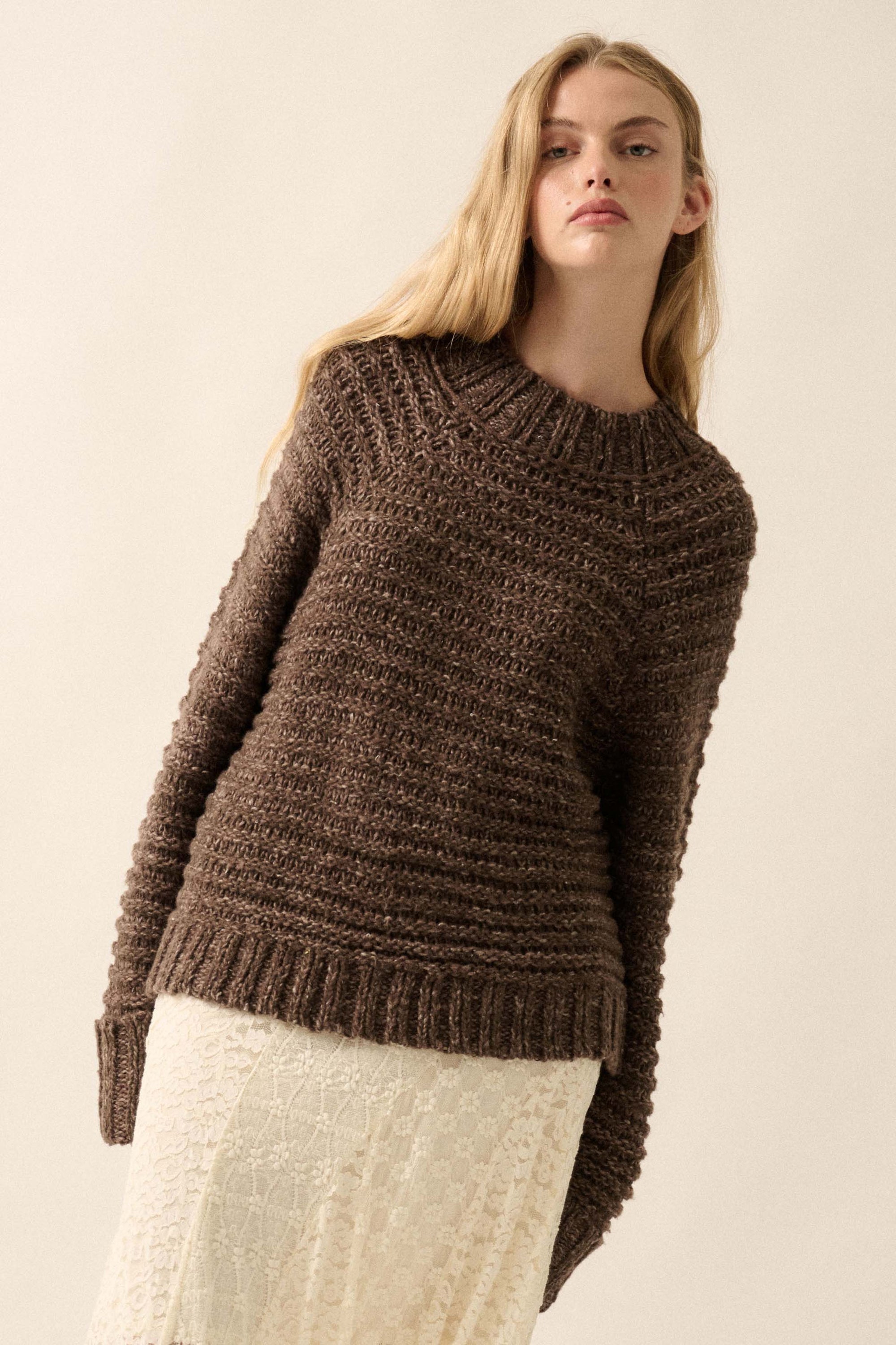 Get Comfy Chunky Horizontal Rib-Knit Sweater - ShopPromesa