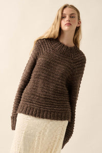 Get Comfy Chunky Horizontal Rib-Knit Sweater - ShopPromesa