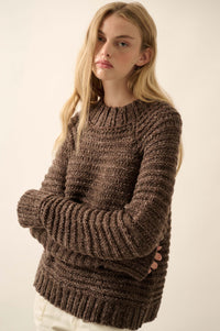 Get Comfy Chunky Horizontal Rib-Knit Sweater - ShopPromesa