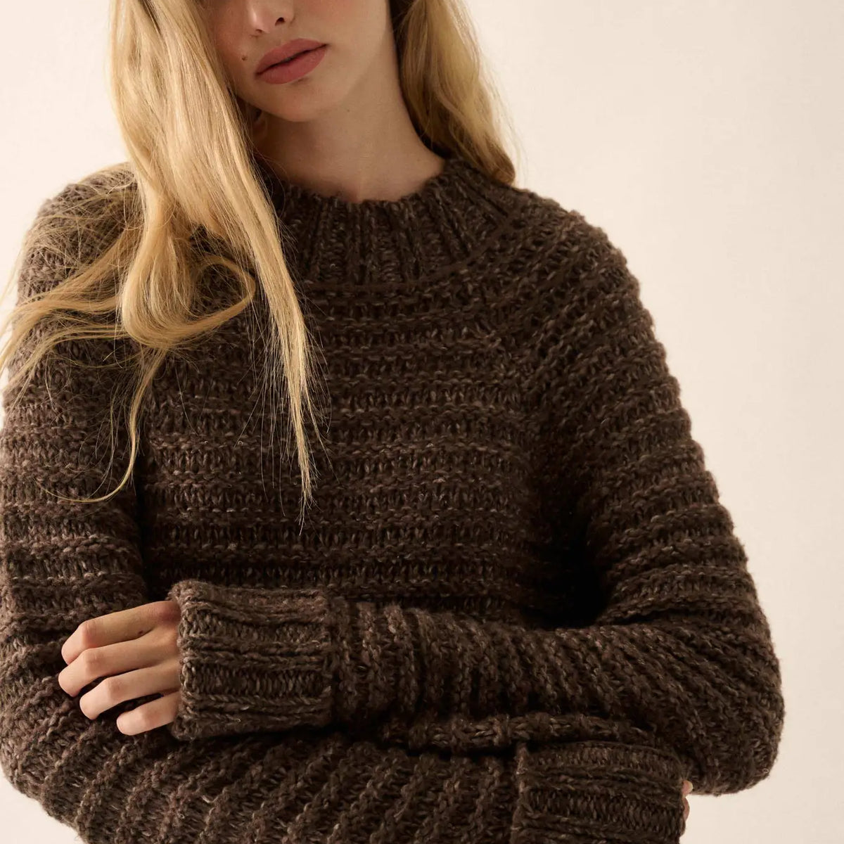 Get Comfy Chunky Horizontal Rib-Knit Sweater