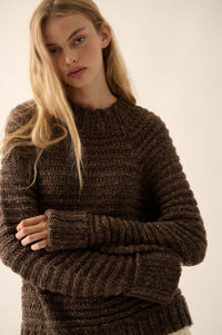 Get Comfy Chunky Horizontal Rib-Knit Sweater - ShopPromesa