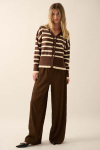 Taking Notes Striped Button-Front Cardigan - ShopPromesa