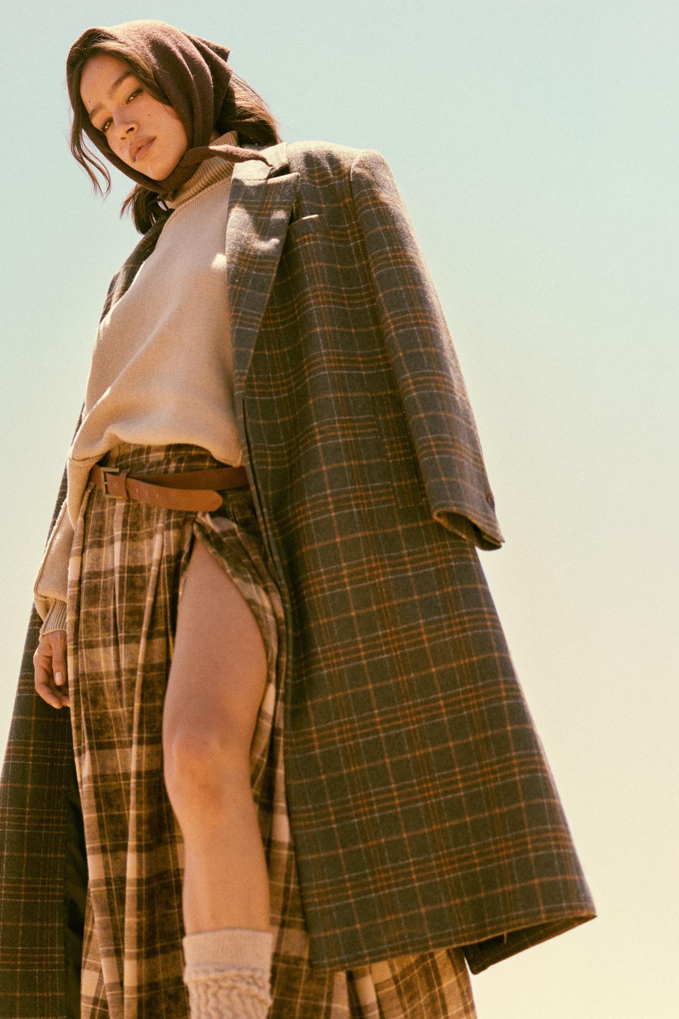 Check Please Double-Breasted Plaid Overcoat - ShopPromesa