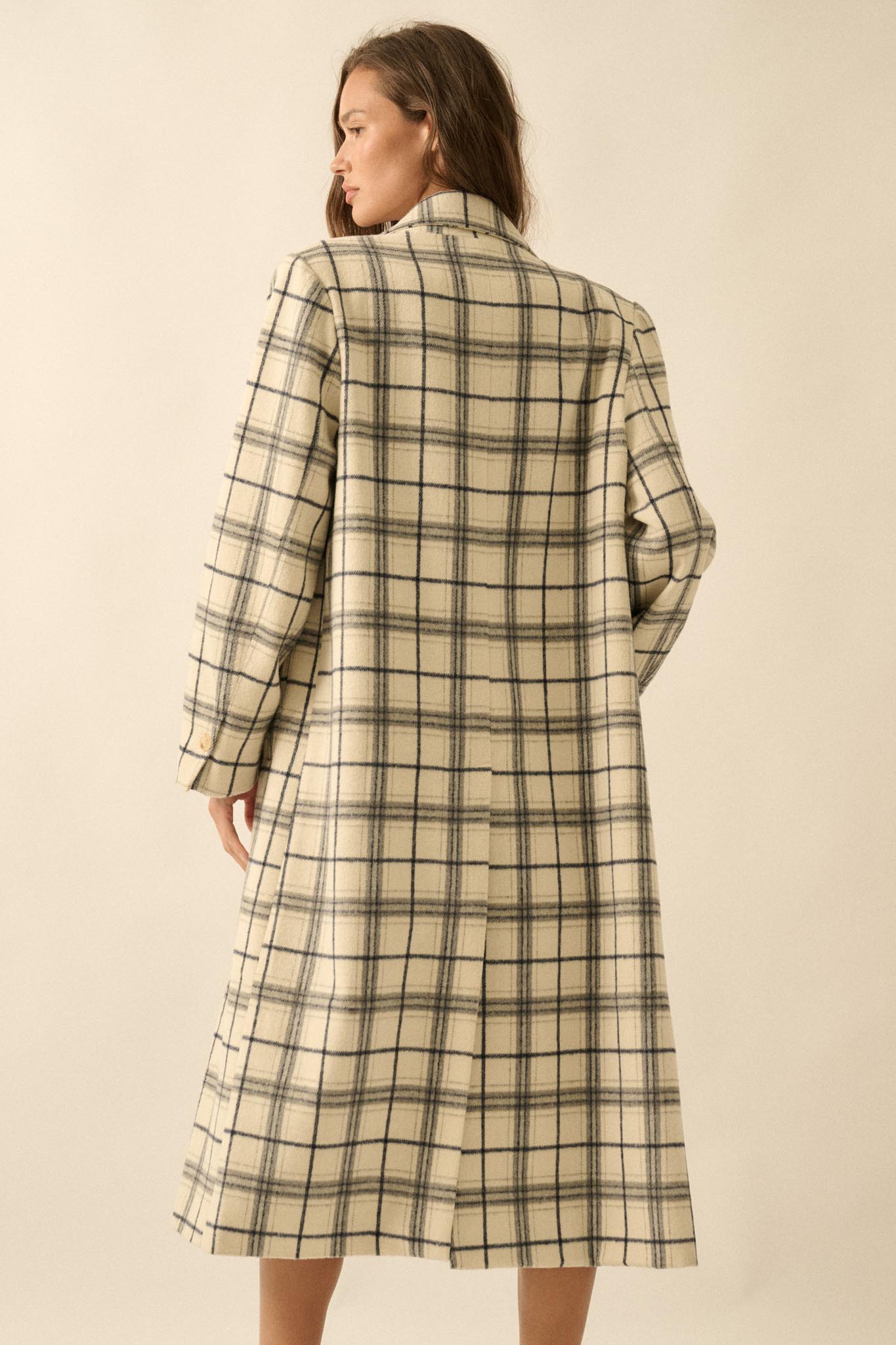 Checked Out Plaid Double-Breasted Overcoat - ShopPromesa