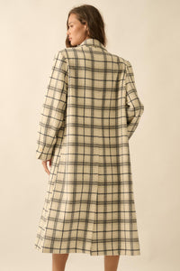 Checked Out Plaid Double-Breasted Overcoat - ShopPromesa