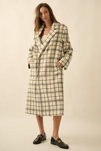 Checked Out Plaid Double-Breasted Overcoat - ShopPromesa