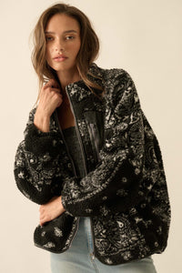 Chasing Dreams Paisley-Print Fleece Zip-Up Jacket - ShopPromesa