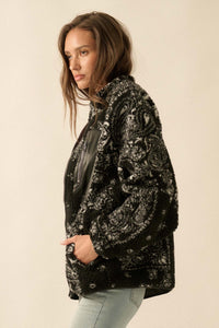 Chasing Dreams Paisley-Print Fleece Zip-Up Jacket - ShopPromesa