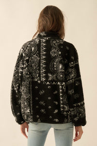 Chasing Dreams Paisley-Print Fleece Zip-Up Jacket - ShopPromesa