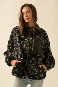 Chasing Dreams Paisley-Print Fleece Zip-Up Jacket - ShopPromesa