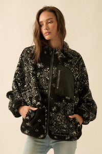 Chasing Dreams Paisley-Print Fleece Zip-Up Jacket - ShopPromesa
