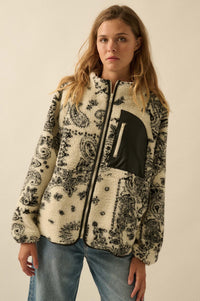 Chasing Dreams Paisley-Print Fleece Zip-Up Jacket - ShopPromesa