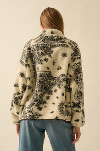Chasing Dreams Paisley-Print Fleece Zip-Up Jacket - ShopPromesa