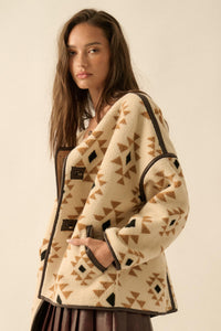 Echo Canyon Geometric-Print Fleece Toggle Jacket - ShopPromesa