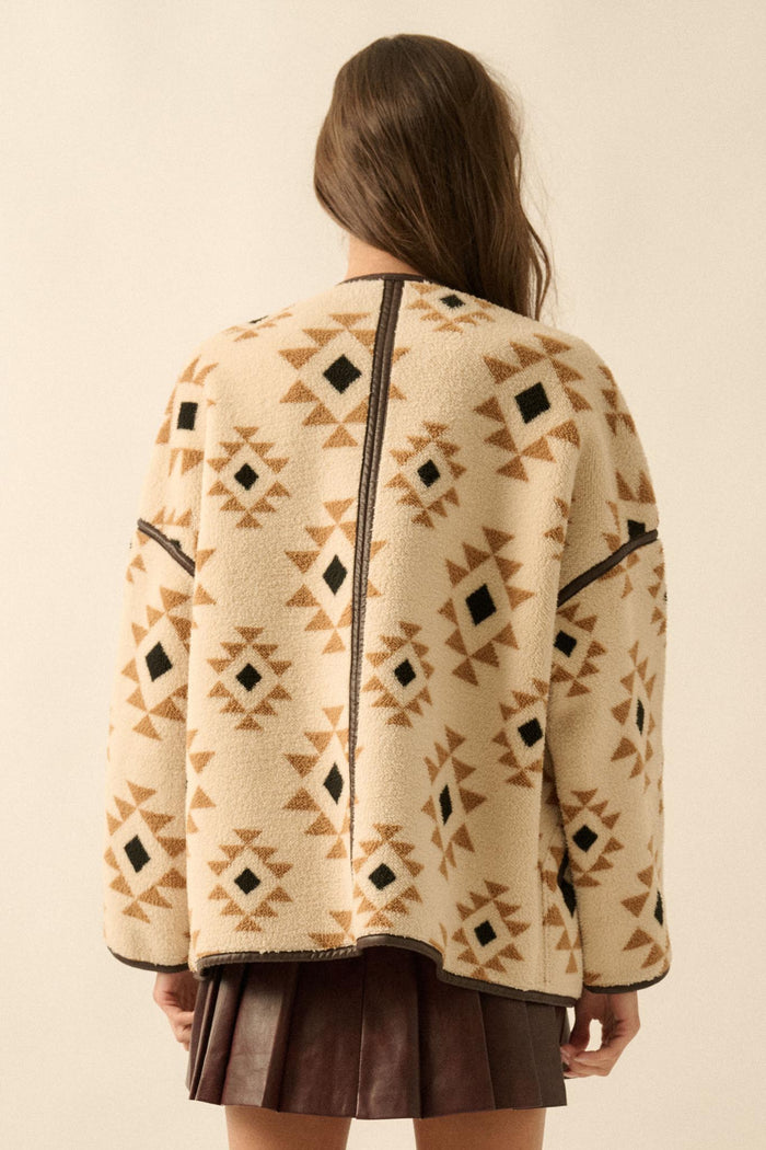 Echo Canyon Geometric-Print Fleece Toggle Jacket - ShopPromesa