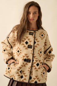 Echo Canyon Geometric-Print Fleece Toggle Jacket - ShopPromesa