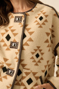 Echo Canyon Geometric-Print Fleece Toggle Jacket - ShopPromesa