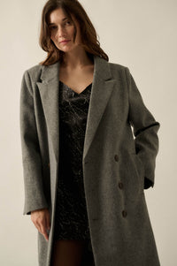 Long Goodbye Double-Breasted Felt Overcoat - ShopPromesa